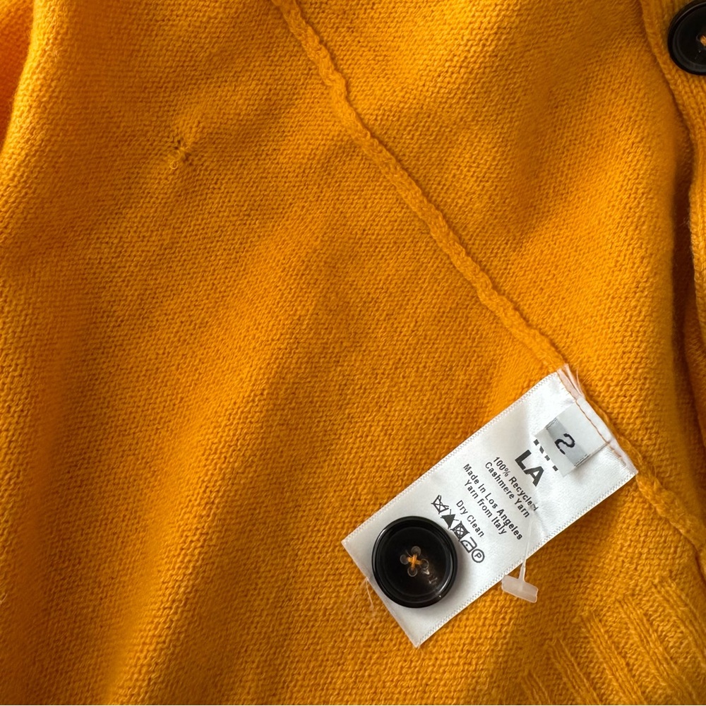 Ron Herman RHLA Cashmere Cardigan Orange Size M 2 Recycled Cashmere Yarn Italy - Picture 8 of 13